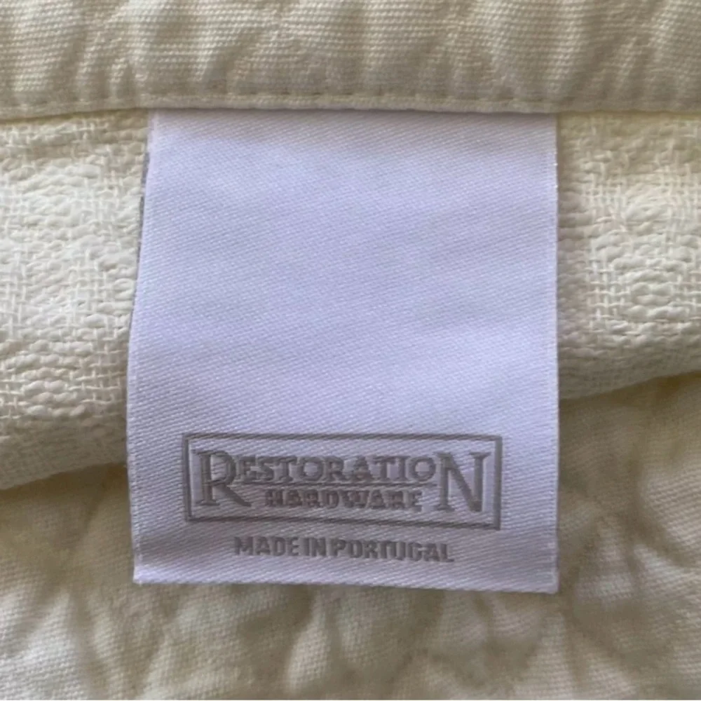 RESTORATION HARDWARE White 100%Cotton Diamond Matelasse king Sham.